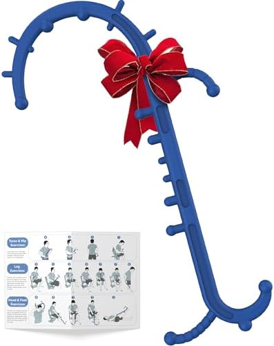 Back and Neck Massager for Pain Relief Deep Tissue, Upgraded Full Body Trigger Point Cane Massage Tools, Massage Stick Pressure Point Hook, Muscle Knot Remover Tool (Blue) by CUBETOOU