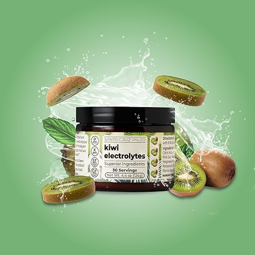 Santa Cruz Paleo Electrolyte Powder, Kiwi Flavor, Sugar Free Hydration Drink Mix with Himalayan Pink Salt, Sea Salt, Magnesium Glycinate, Potassium Chloride, Sweetened with Stevia, 30 Servings - Image 2
