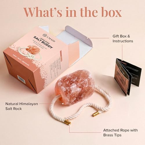 UMAID Himalayan Pink Salt Rock for Shower & Bath – Salt Buddy® 4 lb Hanging Mineral Stone for Spa-Inspired Relaxation, Self-Care & Bath Soaks, Unique Wellness & Home Spa Gifts for Men & Women - Image 3