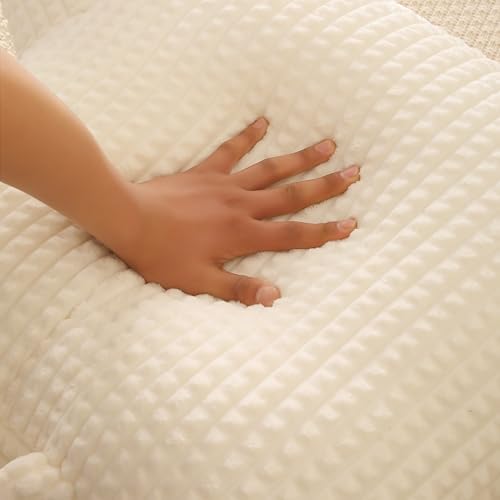 Reading Pillow with Arms for Sitting in Bed,Backrest,White Flannel,M - Image 6