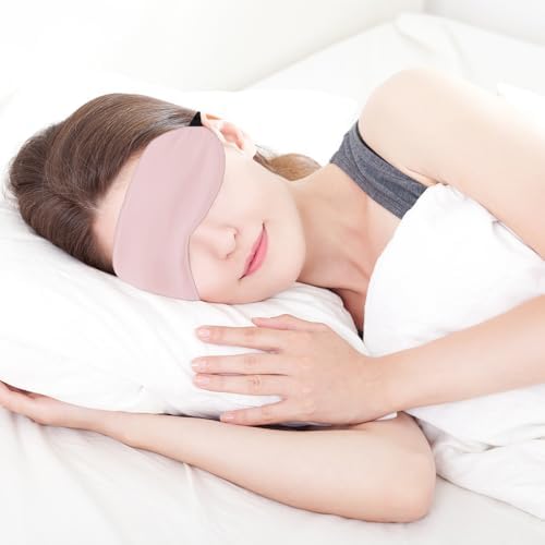 2 PCS Pink Satin Sleep Masks, Adjustable Silk Eye Mask for Sleeping, Blind Folds Soft Breathable Blindfold for Adults Couples Play Party Games Airplane Travel Essentials Eye Covers Patches Night Mask - Image 3