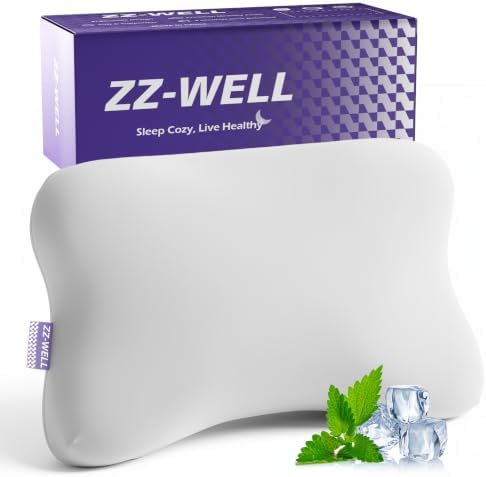 ZZ-WELL Side Sleeper Pillow - Patented Cervical Neck Pillow for Sleeping with Cooling Cover - High Loft Heavy Density Memory Foam Pillows for Side Sleepers & Broad Shoulders Adults (Grey) by ZZ-WELL