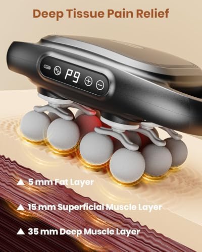12-Head Massage Gun, Deep Tissue Back Massager with 9 Adjustable Intensities & 9 Modes, Electric Percussion Massager, Gun Tool for Back/Shoulders/Legs/Arms/Neck (12 Head) - Image 4