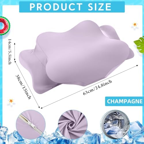 Hahafelt Cooling Cervical Neck Pillowcase,Purple,Queen Size - Image 2
