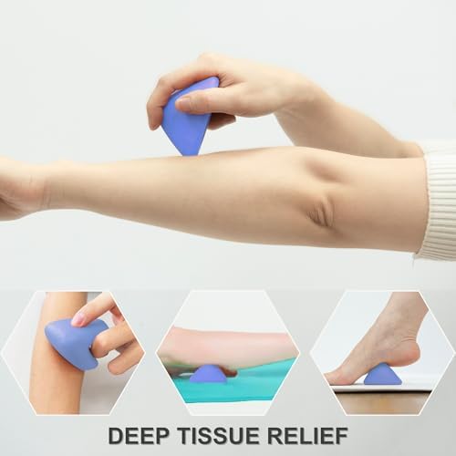 LEZER, Trigger Massage Point, Manual Massage Ball, Muscle Knots Relief Tool, Myofascial Release, Physical Therapy, Plantar Fasciitis, Set of 2 (Blue Trigger and Black Ball) - Image 5