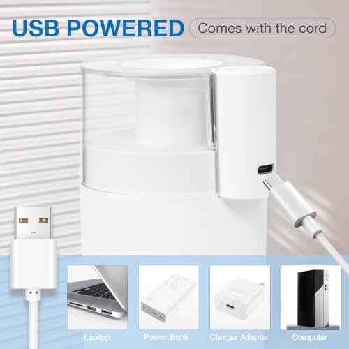 Mini Humidifier, Small Cool Mist Humidifier USB Personal Portable Quiet Table Desktop Humidifiers for Cooling Home Office Car Summer Travel (180ml, White) - Image 5