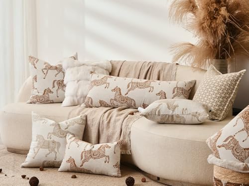 Decorative Lumbar Pillow Cover 14x36 Inch, Double Sided Running Orange Horse Design Long Pillow Covers, Decorative Cushion Cover Couch, Sofa, Living Room, Bedroom - Image 6