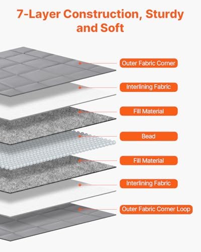VEVOR Weighted Blanket 60 x 80 inch - Queen Size, 25 lbs Heavy Blanket with Cooling Glass Beads, Soft & Breathable for All-Season Use, Suitable for Adults 250–310 lbs, Ideal Gift Choice (Grey) - Image 3
