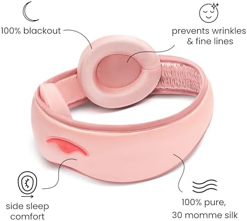 Manta Silk Mask - 100% Blackout Silky Sleep Mask, 22 Momme Premium Silk Eye Mask for Deep Sleep, Breathable & Machine Washable (Pink) - Image 5