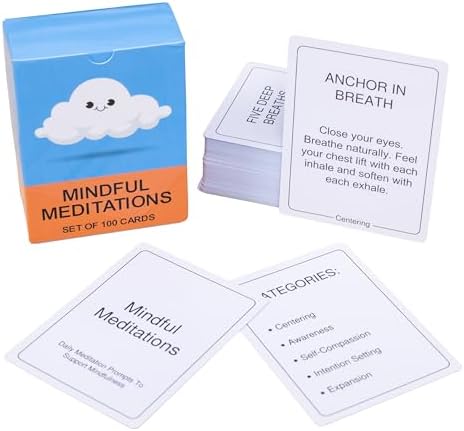 100 Mindful Meditations Cards – Mindfulness & Meditation Self‑Care Prompts | Desk & Travel Deck for Stress Relief, Focus, Motivation & Well‑Being - Image 6