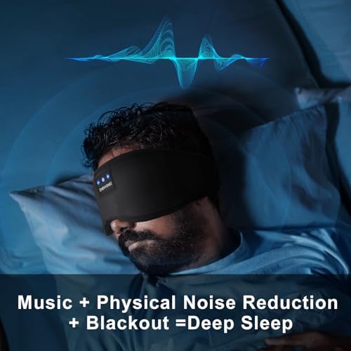 Sleep Mask with Bluetooth 5.4 Headphones - Blackout Sleeping Mask Side Sleeper Eye Masks Earphone Rechargeable Headband Wiless Music Ear Muffs Portable Travel Essentials Gift for Women Men Mom - Image 3