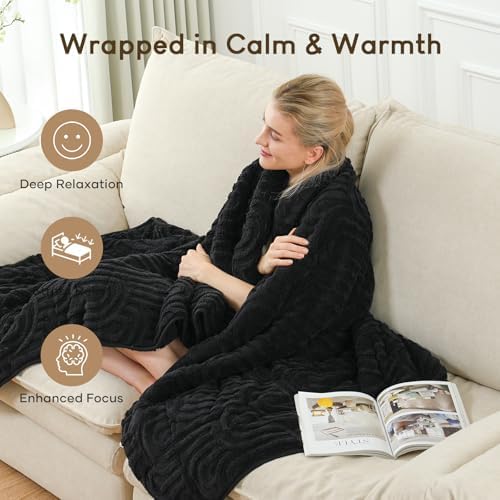 Cottonblue Jacquard Weighted Blanket for Adults 15lbs Twin Size Bed 48"x72" - Image 6