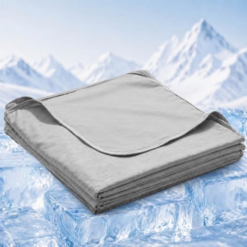 Twin XL Size Cooling Blanket for Hot Sleepers - Lightweight Breathable Cool Cold Blanket - Keep Cool for Night Sweats, Soft Thin Ice Blankets for Bed Couch Sofa, (Light Gray, 60"x90") by Unknown