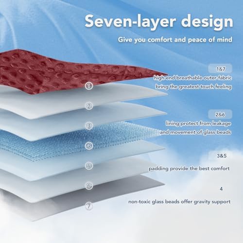 Topcee Weighted Blanket King Size (20lbs 80"x87"), Minky Dots Heavy Blanket for Woman, Man Sleeping, Soft, Cozy and Cooling Weighted Throw Blankets, Machine Washable, Burgundy - Image 5