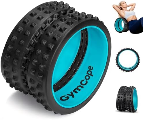 GymCope Curved Foam Roller, Spine-Safe Groove, 530 lb, Blue, Medium by GymCope