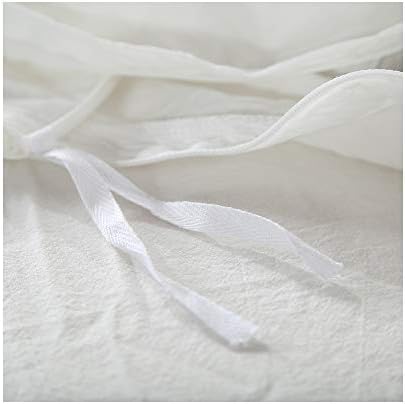 F.Y.Dreams 100% Washed Cotton Duvet Cover for Weighted Blanket 48x72 inches with 16 Ties, Zipper on Long Side/White/Just Duvet Cover - Image 3
