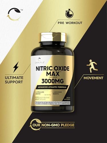 Carlyle Nitric Oxide Supplement 3000mg | 120 Capsules - Image 5