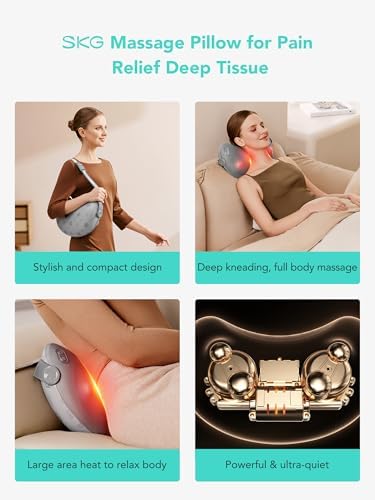 SKG Shiatsu Back Massager for Pain Relief Deep Tissue with Heat 4D Kneading Cordless Electric Massage Pillow Valentine Gifts for Men Women Dad Mom Grandpa - Image 2