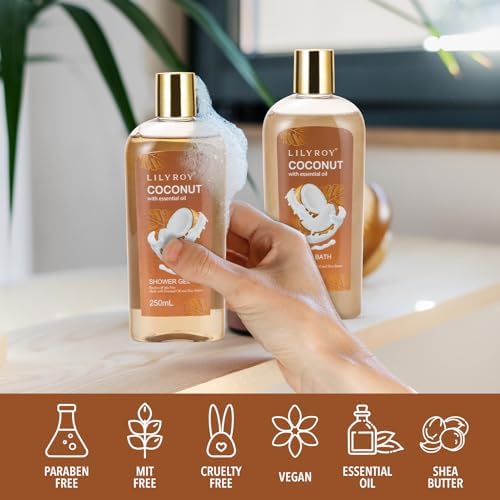 Coconut Spa Gifts Set - 7Pcs Moisturizing Spa Gift Basket for Women & Men - Image 6