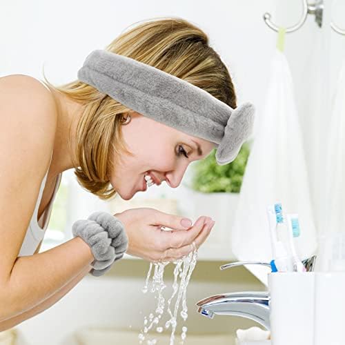 WHAVEL 6PCS Spa Headband and Wristbands Set, Face Wash Headband Wrist Bands for Washing Face Makeup Skincare Hair Band Skin Care Accessories Tools - Image 7