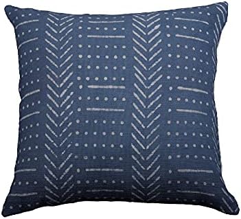 Trade Star Mudcloth Throw Pillow Case 100% Cotton Pillow Cover Floor Cushion Cover Decorative Farmhouse Authentic Boho Accent Printed Sofa (Dark Grey (Snow), 18 X 18 Inches) by TradeStar