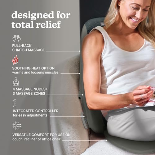 Homedics Shiatsu Back Massage Cushion with Heat, Deep-Kneading Therapy - Image 3