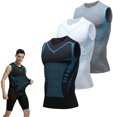 Compression Shirt Men, Men Shaping Sleeveless Vest, Sport Running Wicking Dry Fit Breathable Sleeveless Gym Shirt by Unknown