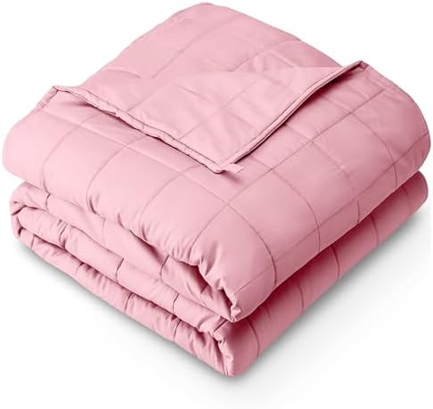 Bare Home Cotton Weighted Blanket (Light Pink, 60"x80" 20lbs) by BareHome