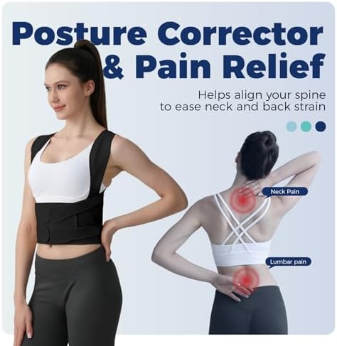 Posture Corrector for Women and Men Upgraded Back Brace, Adjustable Back Support for Upper and Lower Back Pain Relief, Shoulder Straightener for Hunchback, Thoracic, Scoliosis, Lumbar, Spine (Black, S) - Image 4