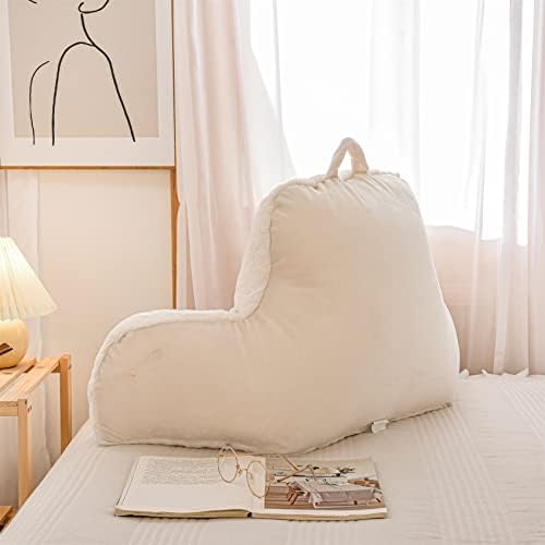 Aimuan Reading Pillow Bed Rest Wedge Adult Backrest Pillow with Arms Sitting in Bed Cushion Incline Rest Sleeping Pillow for Watching TV/Gaming/Relaxing, Ivory - Image 2