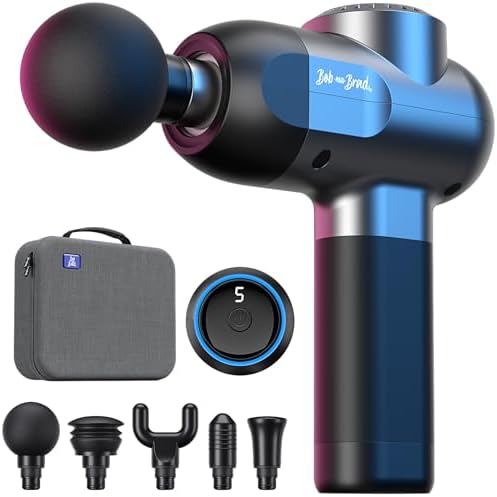 BOB AND BRAD C2 Massage Gun, FSA Eligible & HSA Approved Deep Tissue Percussion Massager Gun, Muscle Massager with 5 Speeds and 5 Heads, Electric Back Massagers for Professional Athletes Home Gym by BOBANDBRAD