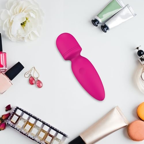 Fuwyiy Mini Massager Tools,Small Waterproof Cordless Handheld Massager with 10 Vibration Modes, Personal Handheld Massager for Back(Rose Red) - Image 3