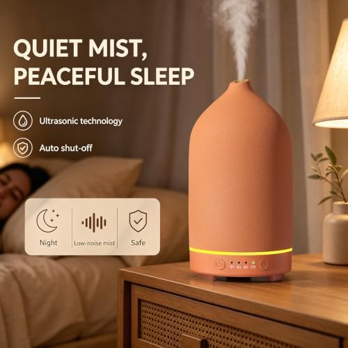 Gooamp 200ML Ceramic Essential Oil Diffuser for Home, Stone Diffuser - Image 5