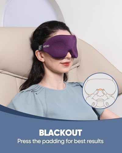 MZOO Luxury Sleep Mask for Women Men Patented Light Blocking Design - Image 4