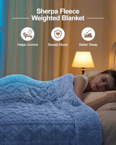 Ultra Soft Sherpa Weighted Blanket for Adults, 60"x80" 15lbs Heavy Blankets - Image 2