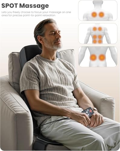 COMFIER Shiatsu Full Back Massager for Chair with Heat, with 2 Shiatsu Speeds,Heated Chair Massage Pad with Spot,Seat Cushion,Neck Massager,for Home Office use,Gifts for Women Men Mom Dad - Image 3