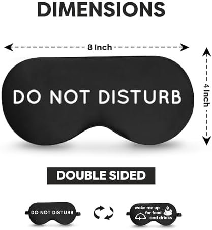 VITYA Charcoal Do Not Disturb/Wake Me Up Double-Sided Silk Sleep Mask for Women/Men | Light Blocking | Soft Breathable Sleep Eye Mask for Traveling on Airplane | Eye Mask with Elastic Strap - Image 2