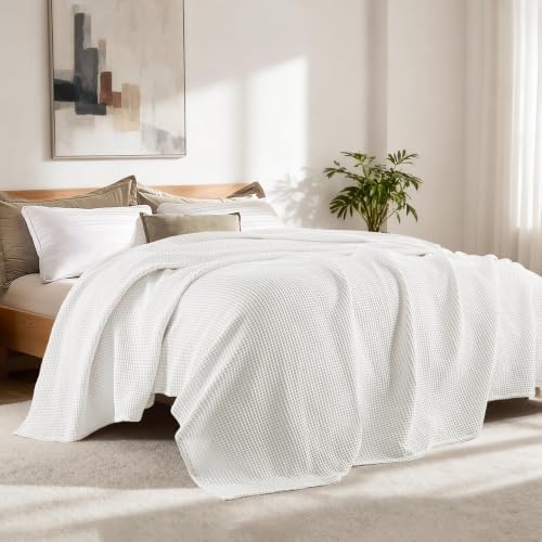 Exclusivo Mezcla 100% Cotton Breathable Waffle Blanket Queen Size, 90"x90" - Image 5