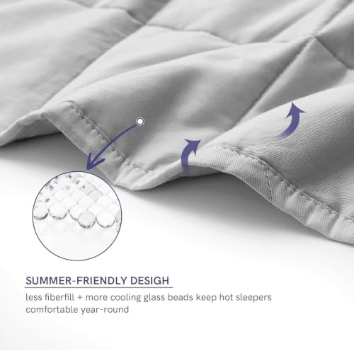 YnM Weighted Blanket,Heavy 100 Percent Oeko-Tex Certified Cotton Material, Bed Blanket for One Person of 190lbs, Ideal for Twin/Full Bed (48x72 Inches, 20 Pounds,) - Image 5