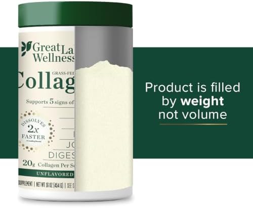 Great Lakes Wellness Collagen Peptides Powder – Supports Skin, Hair, Nails, Joints & Digestion – Hydrolyzed, Non-GMO, Keto & Kosher – Pure Collagen Protein (16 oz, 22 Servings) Packaging may vary - Image 4