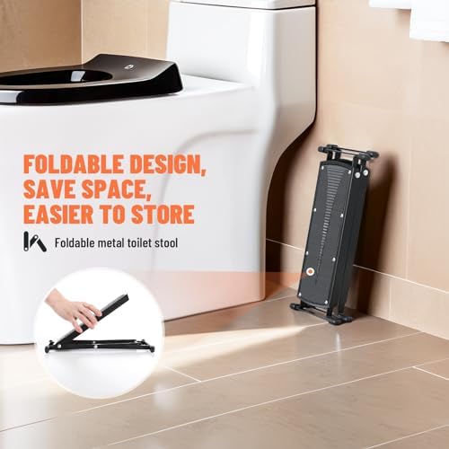 Foldable Toilet Stool - Portable Travel Poop Stool for Toilet, 5" and 10" Adjustable Heights, Heavier & More Stable, Improve Bathroom Posture and Comfort - Image 5