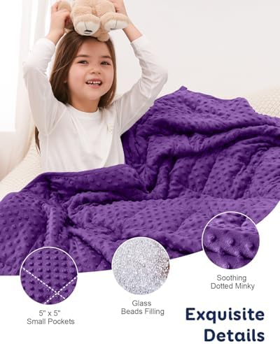 Kivik 5lbs Weighted Blanket, Cooling Soft Minky Dot Heavy Blankets, 36"x48" - Image 5