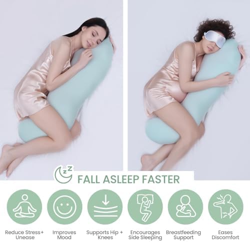 Body Pillows for Adults, Full Body Pillow for Side Sleepers, Long Body Pillow for Bed, Pea Pod Shape Long Pillow for Pregnancy Sleeping Full Body Support - Image 5