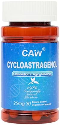 CAW Hypersorption Cycloastragenol 25Mg | Telomere Support Anti-Aging | Cell Health Immune Booster DNA Repair | 30 Enteric-Coated Capsules (1 Bottle) by CAW