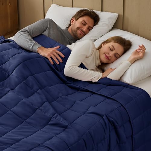 Weighted Blanket for Adults 25lbs, 80"x87", King Size Cooling Heavy Throw Blanket for 220-280lbs, Microfiber Soft Big Blankets Weighted Comforter, Navy by BETU