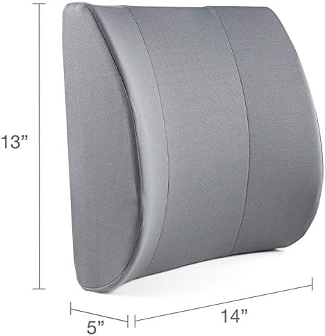DMI Lumbar Support Pillow for Chair to Assist with Back Support with Removable Washable Cover and Firm Insert to Ease Lower Back Pain While Improving Posture, 14 x 13 x 5, Contoured Foam, Elite, Gray - Image 7