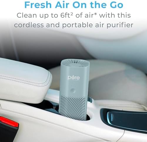 Pure Enrichment® PureZone™ Mini Portable Air Purifier - Cordless True HEPA Filter Cleans Air & Eliminates 99.97% of Dust, Odors, & Allergens Close to You - Cars, School, & Office (Starlight Blue) - Image 2