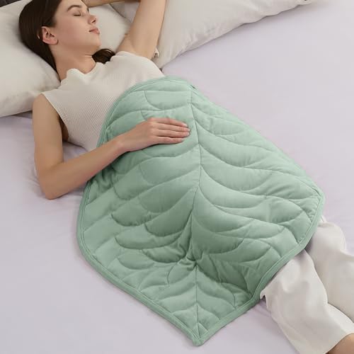Weighted Lap Blanket for Adults, 5 lbs, 23"x29", Leaf Pattern, Sage Green by Kaisa