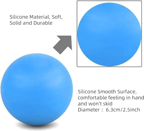 WOVTE 2 Pack Massage Lacrosse Balls for Sore Muscles, Shoulders, Neck, Back, Foot, Body, Deep Tissue, Myofascial Release, Trigger Point Therapy, Muscle Knots and Yoga Therapy (Blue) - Image 3