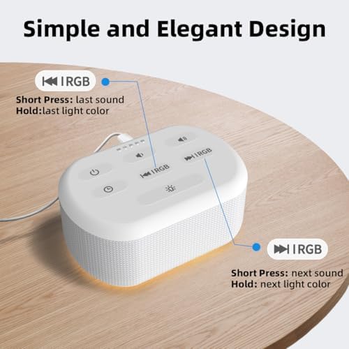 Brown Noise Sound Machine 30 Soothing Sounds White Noise Machine with 12 Night Light Colors Sleep Machine for Adults Baby Kids 36 Volume Levels Noise Canceling for Office Home Privacy - Image 6